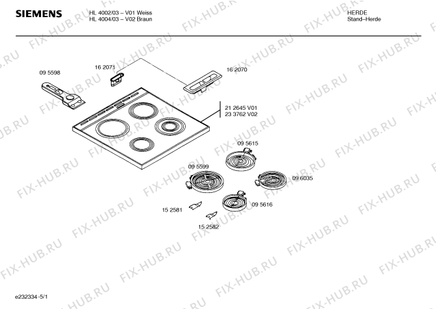 Схема №5 HL4002 с изображением Стеклокерамика для духового шкафа Siemens 00212645