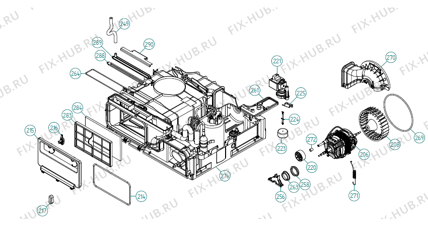 Взрыв-схема стиральной машины Asko T784HP RU   -White (369460, TD70.2) - Схема узла 02