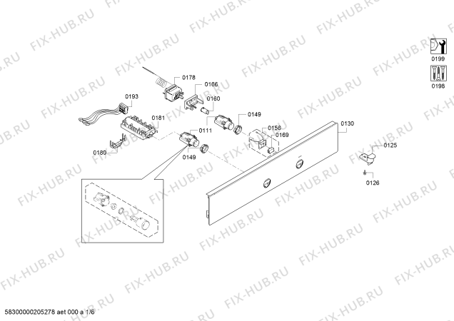 Схема №6 HBA20B152S BOSCH с изображением Панель управления для плиты (духовки) Bosch 00746532