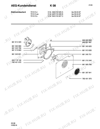 Взрыв-схема плиты (духовки) Aeg 7010E-D - Схема узла Section5