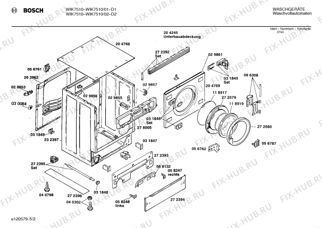 Взрыв-схема стиральной машины Bosch WIK7510 - Схема узла 02