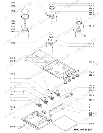 Схема №1 AKM 226 IX с изображением Отделка для плиты (духовки) Whirlpool 481010745078
