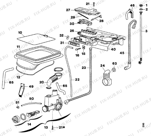 Взрыв-схема стиральной машины Zanussi TJ1053 - Схема узла Water equipment