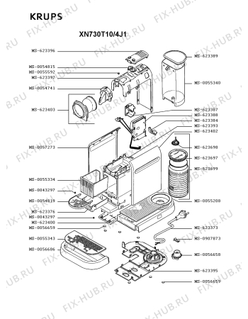 Схема №2 XN730510/4J1 с изображением Провод для кофеварки (кофемашины) Krups MS-623373