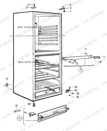 Взрыв-схема холодильника Electrolux RC3502W - Схема узла C10 Cabinet