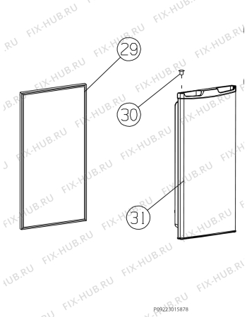 Взрыв-схема холодильника Electrolux EUT700AOW - Схема узла Door 003