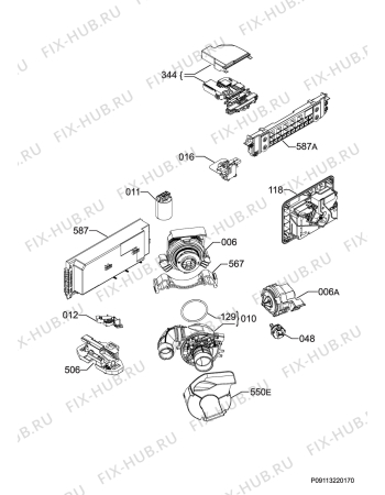 Схема №6 FUE63600PM с изображением Микромодуль для посудомоечной машины Aeg 973911424395003