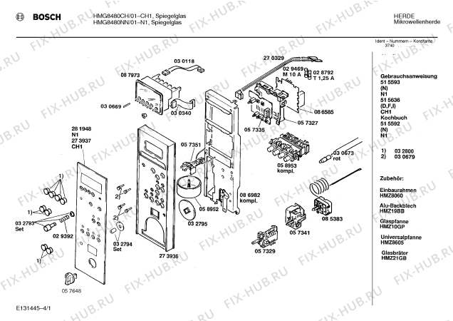 Схема №4 HF74180NL с изображением Переключатель для микроволновой печи Bosch 00032795
