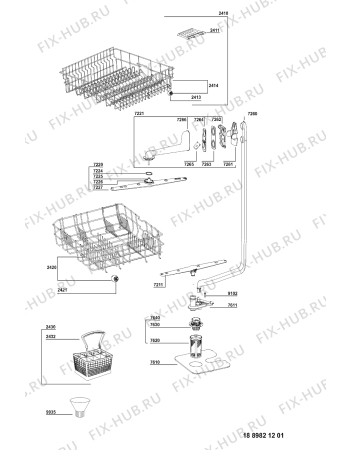 Взрыв-схема посудомоечной машины Whirlpool ADP 552 WH - Схема узла