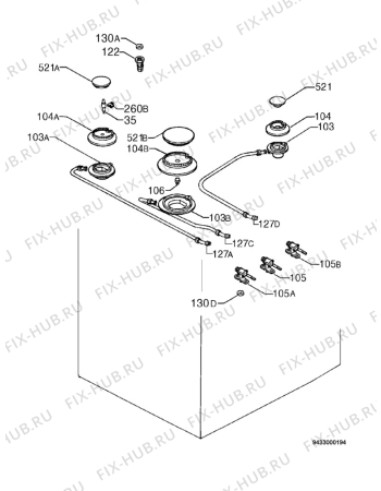 Взрыв-схема плиты (духовки) Zanussi ZCM6606X - Схема узла Functional parts 267