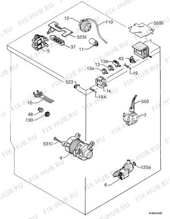 Взрыв-схема стиральной машины Electrolux EW1063W - Схема узла Electrical equipment 268