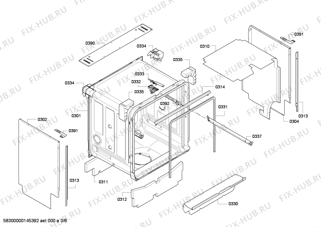 Взрыв-схема посудомоечной машины Siemens SN56M533EU - Схема узла 03