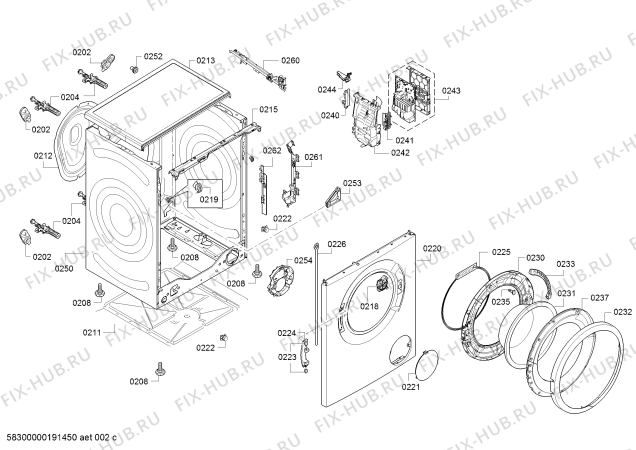 Схема №5 WAN28150GB с изображением Панель управления для стиралки Bosch 11022274