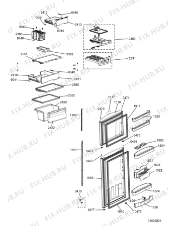 Схема №2 ARC4179 A+NFW с изображением Уплотнение для холодильника Whirlpool 480132103376