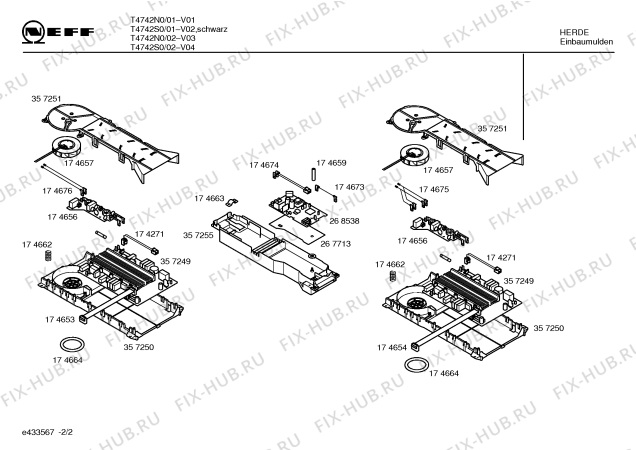 Схема №2 T4742N0 KIT4749 с изображением Стеклокерамика для плиты (духовки) Bosch 00217487