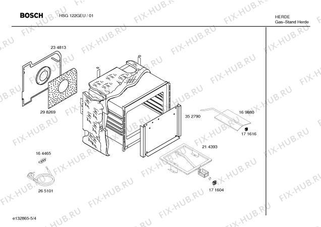 Схема №5 HSG122GEU с изображением Газовый кран для духового шкафа Bosch 00265119