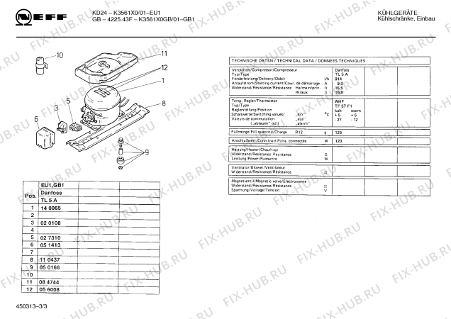 Взрыв-схема холодильника Neff K3561X0GB GB-4225.43F - Схема узла 03