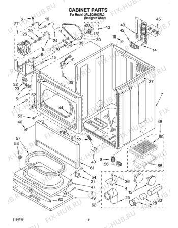 Схема №2 3RLEC8600RL0 (F092452) с изображением Шарнир для сушилки Indesit C00374154