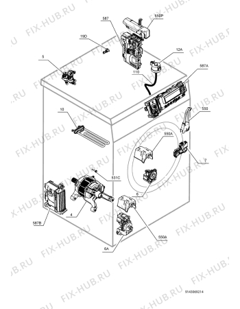 Взрыв-схема стиральной машины John Lewis JLWM1605 - Схема узла Electrical equipment 268