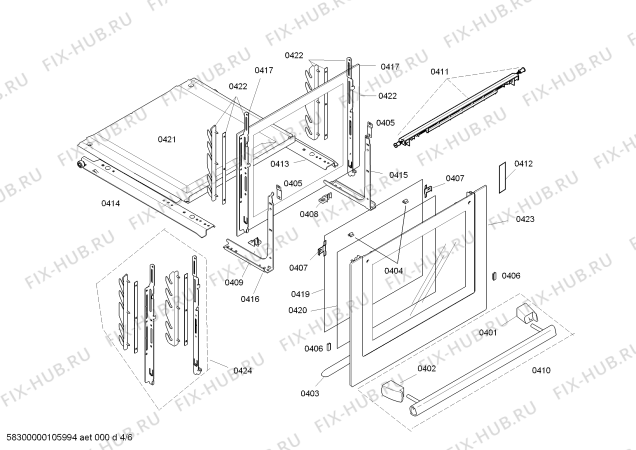 Схема №6 HEN734540 с изображением Панель управления для плиты (духовки) Bosch 00438044