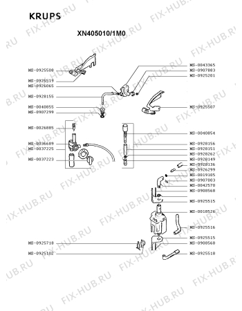 Взрыв-схема кофеварки (кофемашины) Krups XN405010/1M0 - Схема узла XP002912.1P4