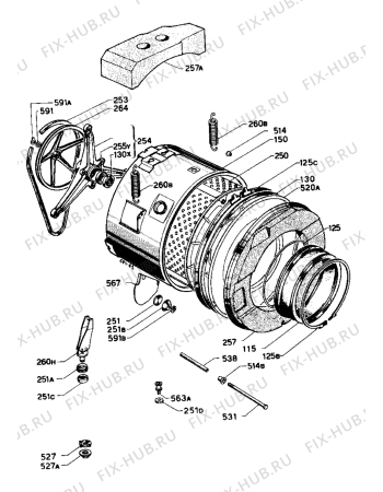 Взрыв-схема стиральной машины Electrolux WH1027 - Схема узла Tub and drum