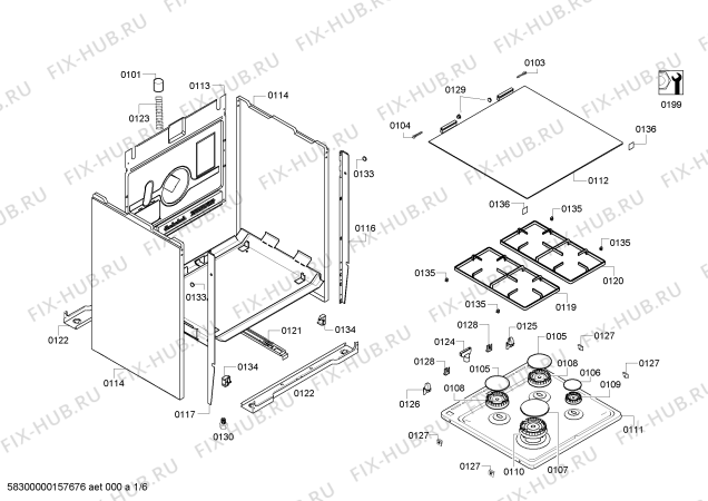 Схема №6 HP243521M с изображением Уголок для плиты (духовки) Bosch 00602703
