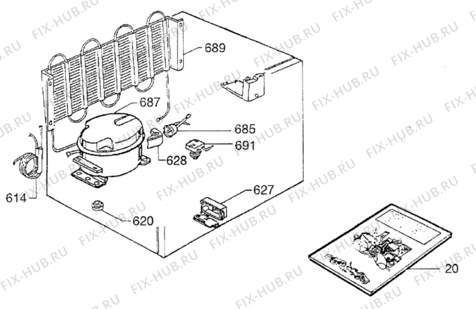 Взрыв-схема холодильника Electrolux TF183 - Схема узла C10 Cold, users manual