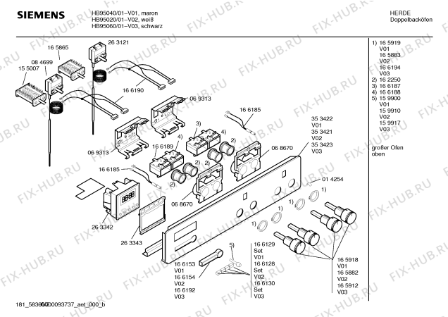 Взрыв-схема плиты (духовки) Siemens HB95040 - Схема узла 02