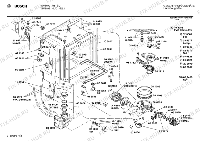 Взрыв-схема посудомоечной машины Bosch SMI4021NL SMI4021 - Схема узла 02