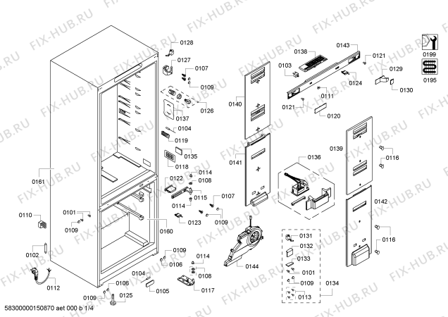 Схема №4 KG46NA03NE с изображением Поднос для холодильной камеры Siemens 00679539