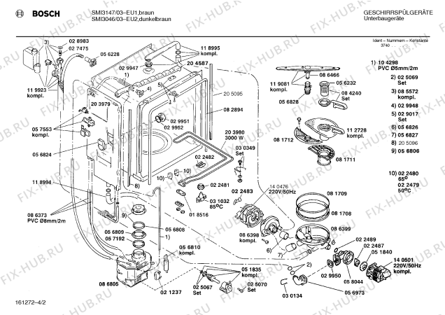 Схема №4 SMI3147 с изображением Панель для посудомойки Bosch 00282328