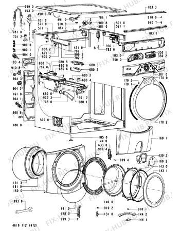 Схема №2 WAB 1210 с изображением Рамка для стиральной машины Whirlpool 481010370255