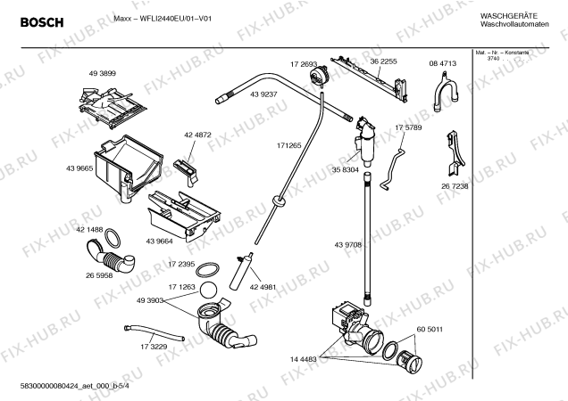 Схема №5 WFLI2440EU Maxx с изображением Инструкция по установке и эксплуатации для стиральной машины Bosch 00591233