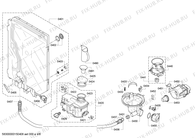 Взрыв-схема посудомоечной машины Siemens SN46T292SK - Схема узла 04