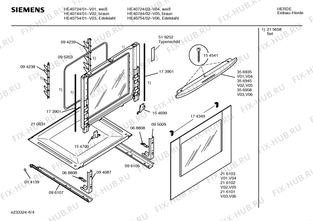 Схема №6 HE13744 с изображением Кнопка для плиты (духовки) Siemens 00175991