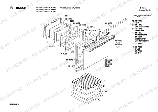 Схема №4 HEE672135 с изображением Переключатель для плиты (духовки) Bosch 00030486