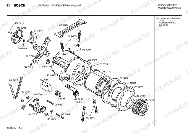 Схема №5 WVF2000FF с изображением Панель управления для стиралки Bosch 00297259