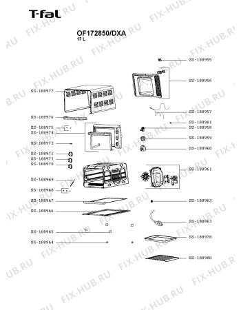 Схема №1 OF172850/DXA с изображением Рукоятка для плиты (духовки) Seb SS-188976