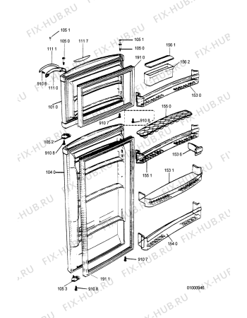 Схема №3 ARL 951/G с изображением Дверь для холодильника Whirlpool 481231018547