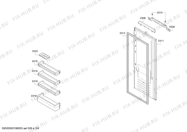 Взрыв-схема холодильника Junker JC50EA31, Bosch - Схема узла 03