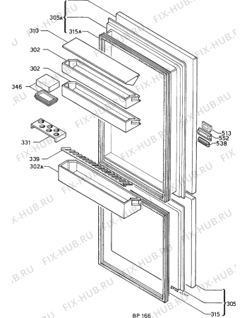 Взрыв-схема холодильника Privileg 021312 4 - Схема узла Door 003