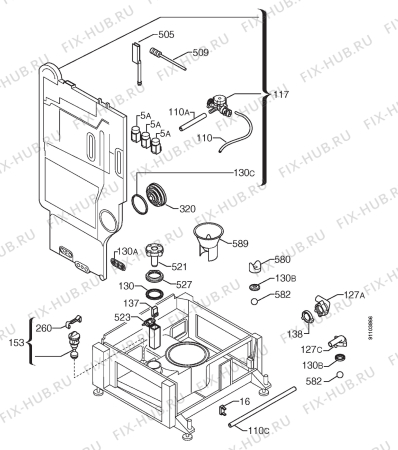 Взрыв-схема посудомоечной машины Rex IP863N-WRD - Схема узла Water softener 066