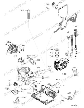 Схема №4 WP 3900 LP с изображением Всякое для посудомоечной машины Whirlpool 481290508719