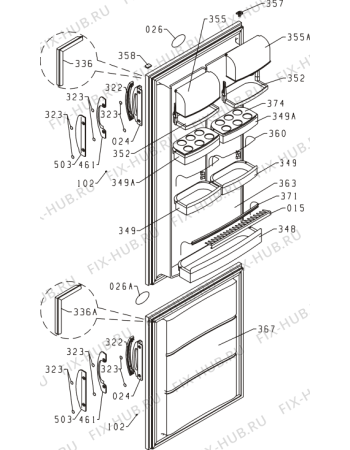 Взрыв-схема холодильника Gorenje RK4265W (161239, HZDS2626) - Схема узла 02
