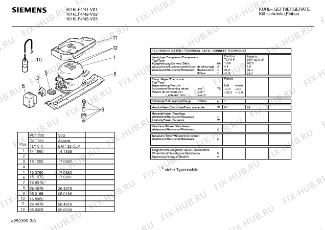 Схема №3 KI18RF4 с изображением Клапан для холодильной камеры Siemens 00265231