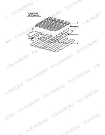 Взрыв-схема плиты (духовки) Tricity Bendix SIE305W - Схема узла H10 Furniture