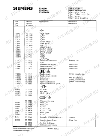 Схема №11 FS985M4FF с изображением Инструкция по эксплуатации для телевизора Siemens 00530612