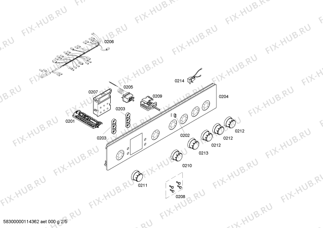Схема №4 HSV64D020T с изображением Кабель для духового шкафа Bosch 00498689