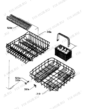 Взрыв-схема посудомоечной машины Zanussi ID5020W - Схема узла Baskets, tubes 061